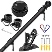 ZMTECH flag pole front view showing complete kit and durability