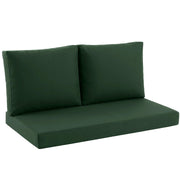 Zonamat front view of forestgreen loveseat cushion set showing fit and finish