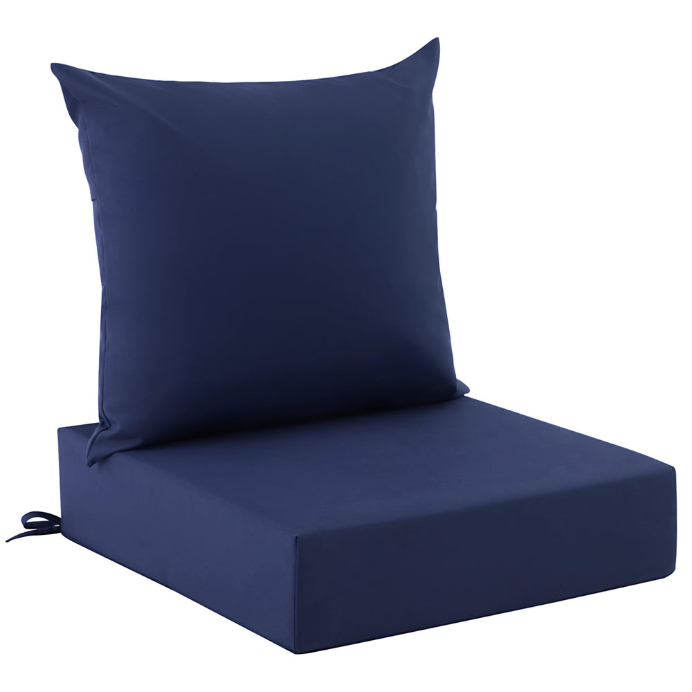 Zonamat front view of cushion set showing tidy outdoor-ready appearance and weather protection