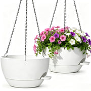zople front view hanging planter white showing clean silhouette and easy hanging