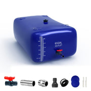 ZSLTLDU front view of 65 gallon water bladder showing capacity and shape benefit portability