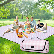 ZUBOND front view showing full vintage gingham blanket and size benefit