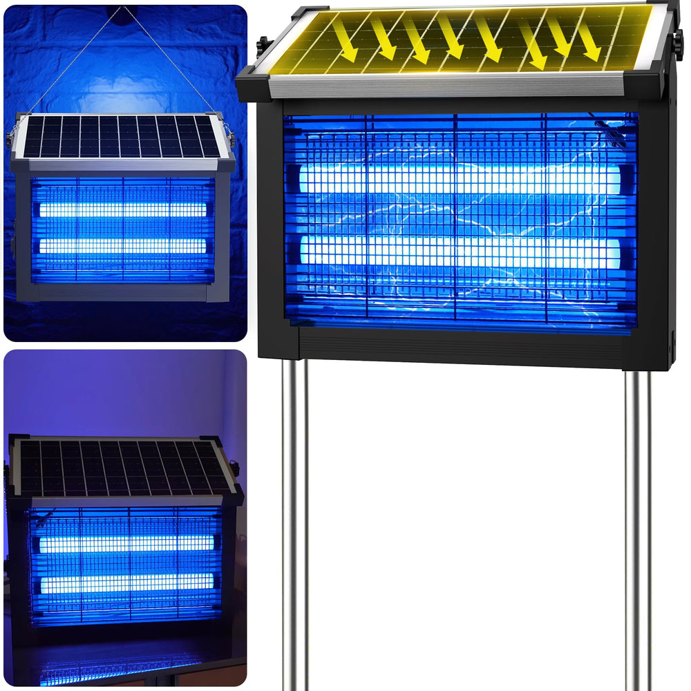 Zwiran front view lamp showing 360° light and fast insect capture benefit