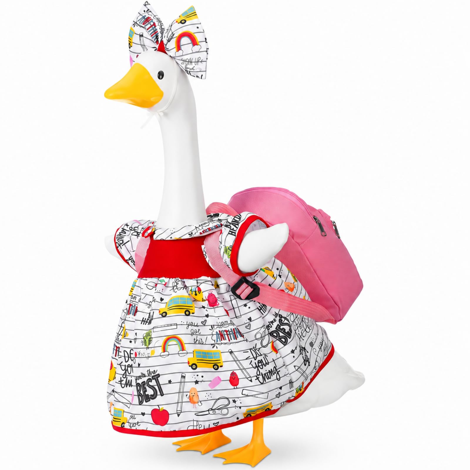 Abbylike front view dressed goose showing full student outfit and appeal