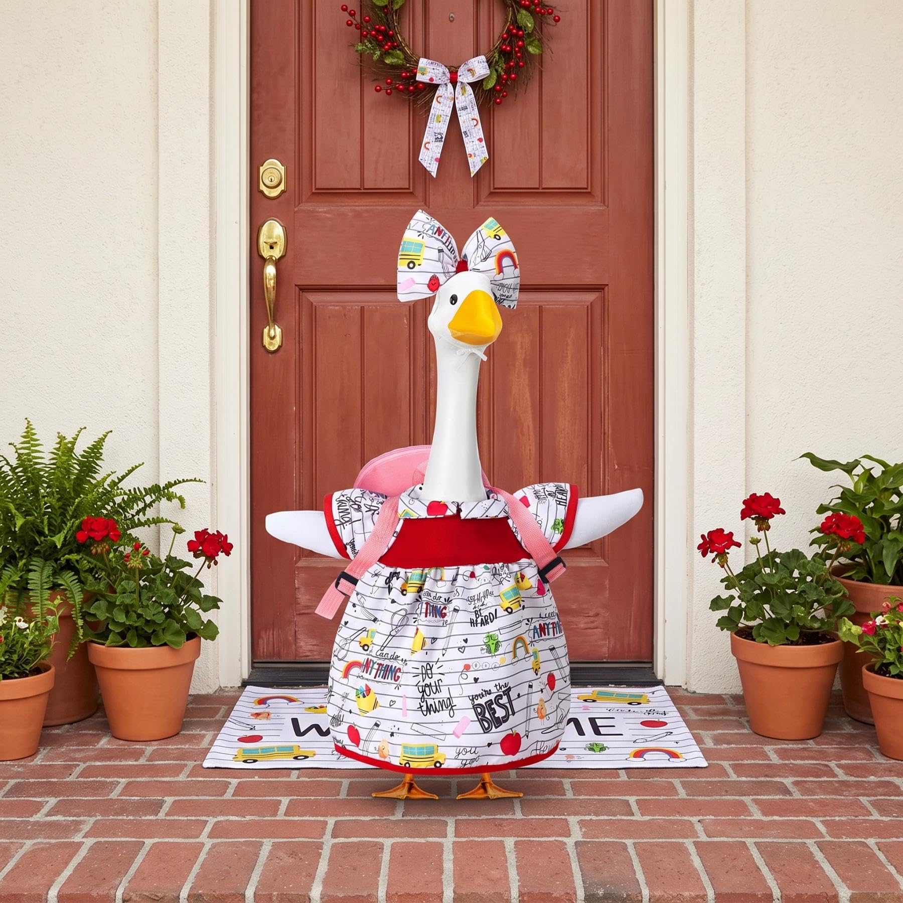 Abbylike porch lifestyle display adding welcoming school-themed decor