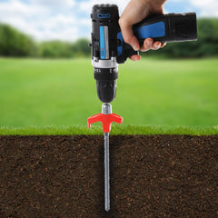 ABCCANOPY adapter attached to drill demonstrating quick installation, time-saving benefit