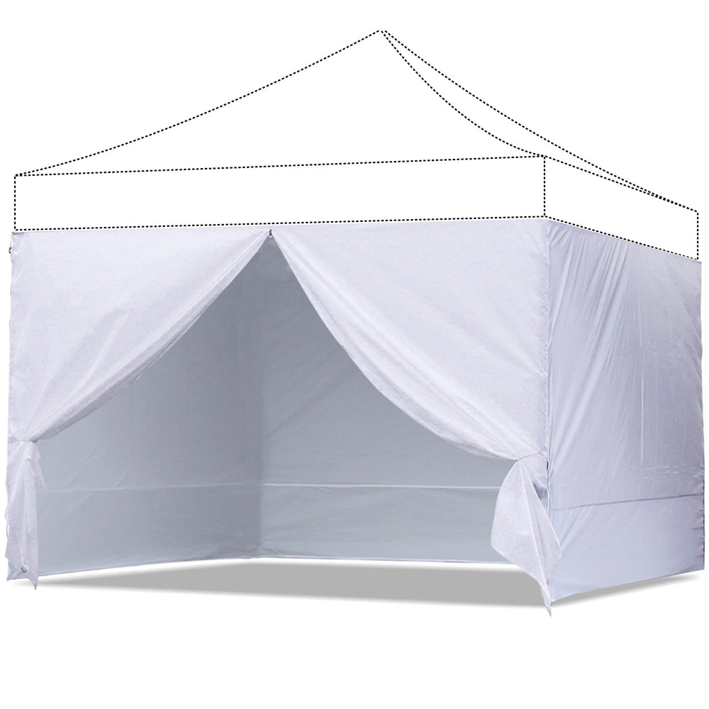 ABCCANOPY four white side walls front view showing full enclosure benefit