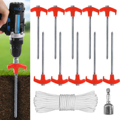 ABCCANOPY front packaging showing 10 orange anchors and included adapter, durable kit benefit