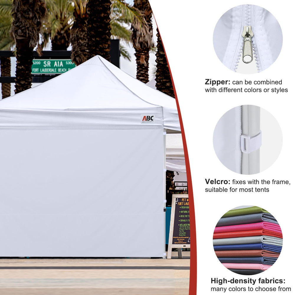 ABCCANOPY sidewall installed on market booth providing shade and privacy