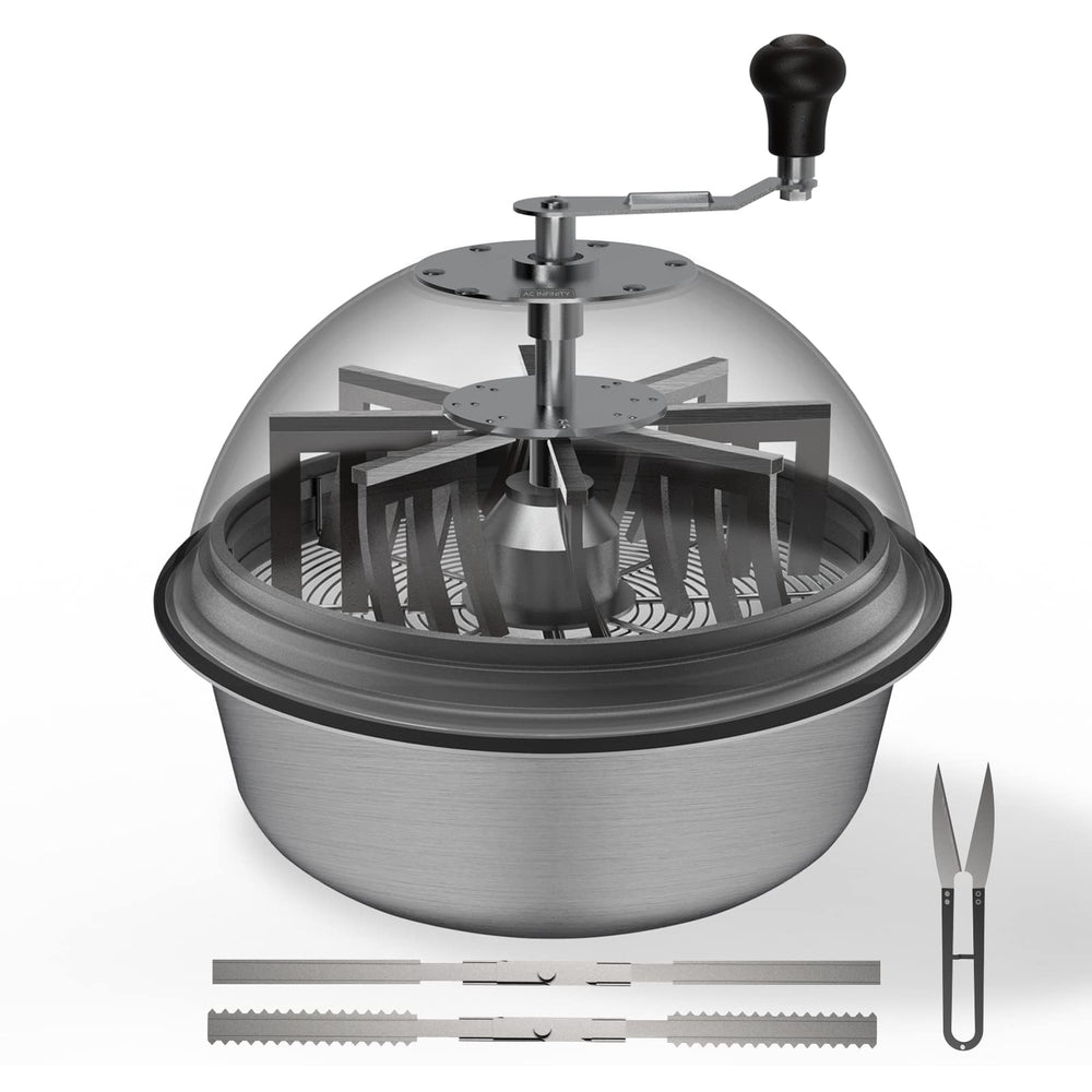 AC Infinity front view showing full 19-inch trimmer and clear dome for easy monitoring