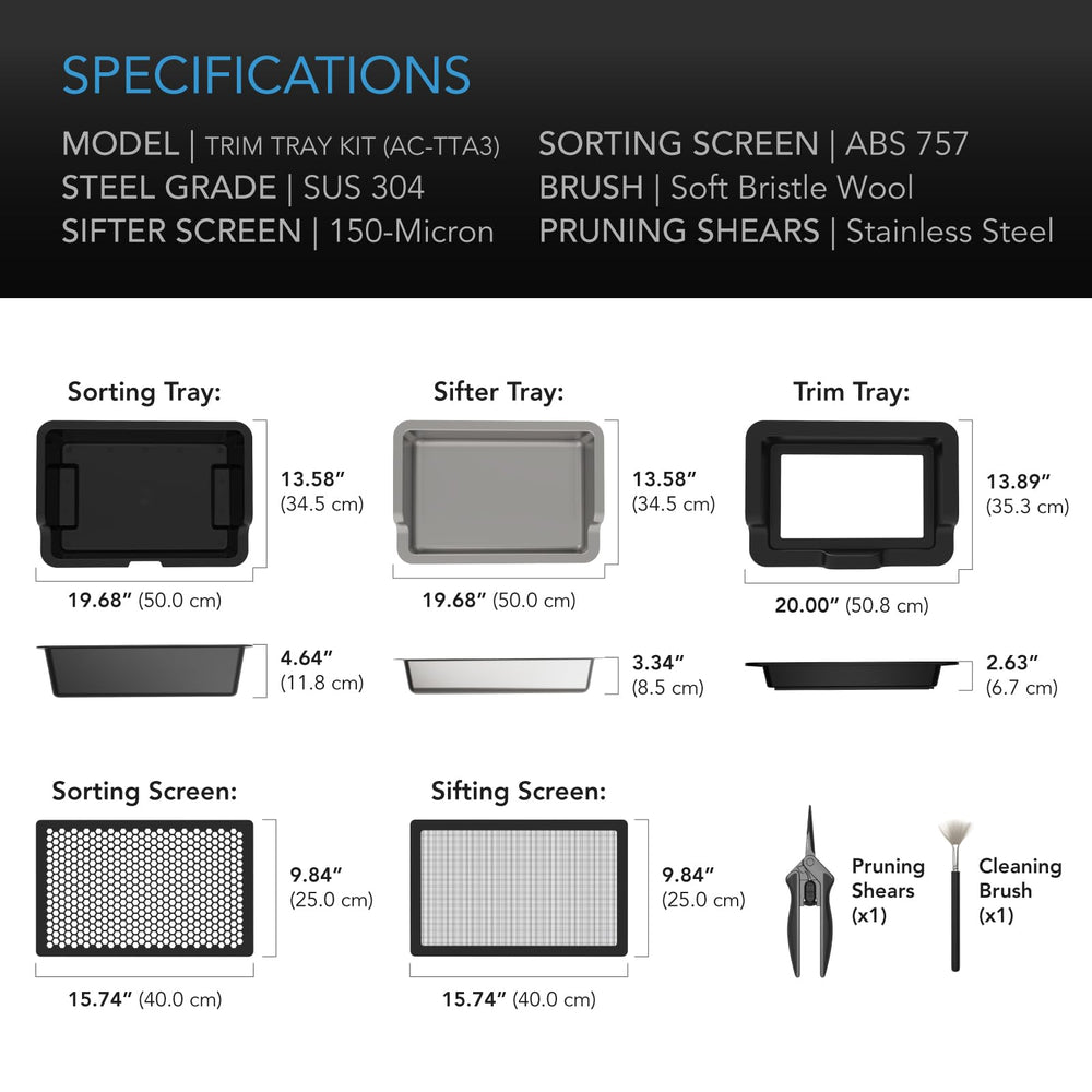 AC Infinity tray next to hand to show scale and capacity benefit