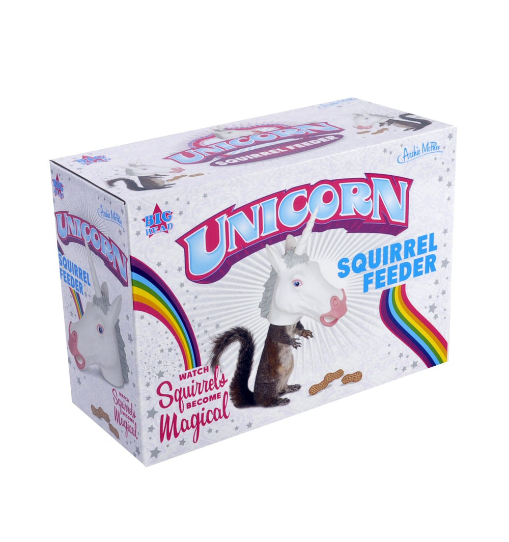 Accoutrements unicorn head seed-filled opening close-up showing easy refilling
