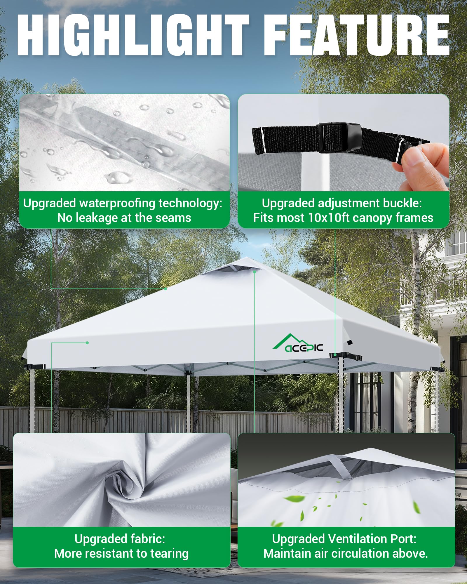 Acepic Velcro and strap fastening showing secure attachment and reduced slippage