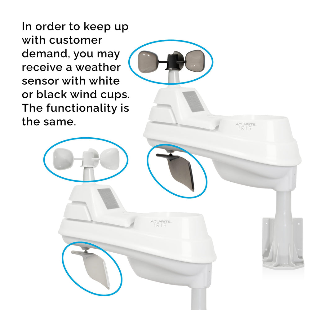 AcuRite Iris outdoor sensor array mounted showing durable weather-ready build