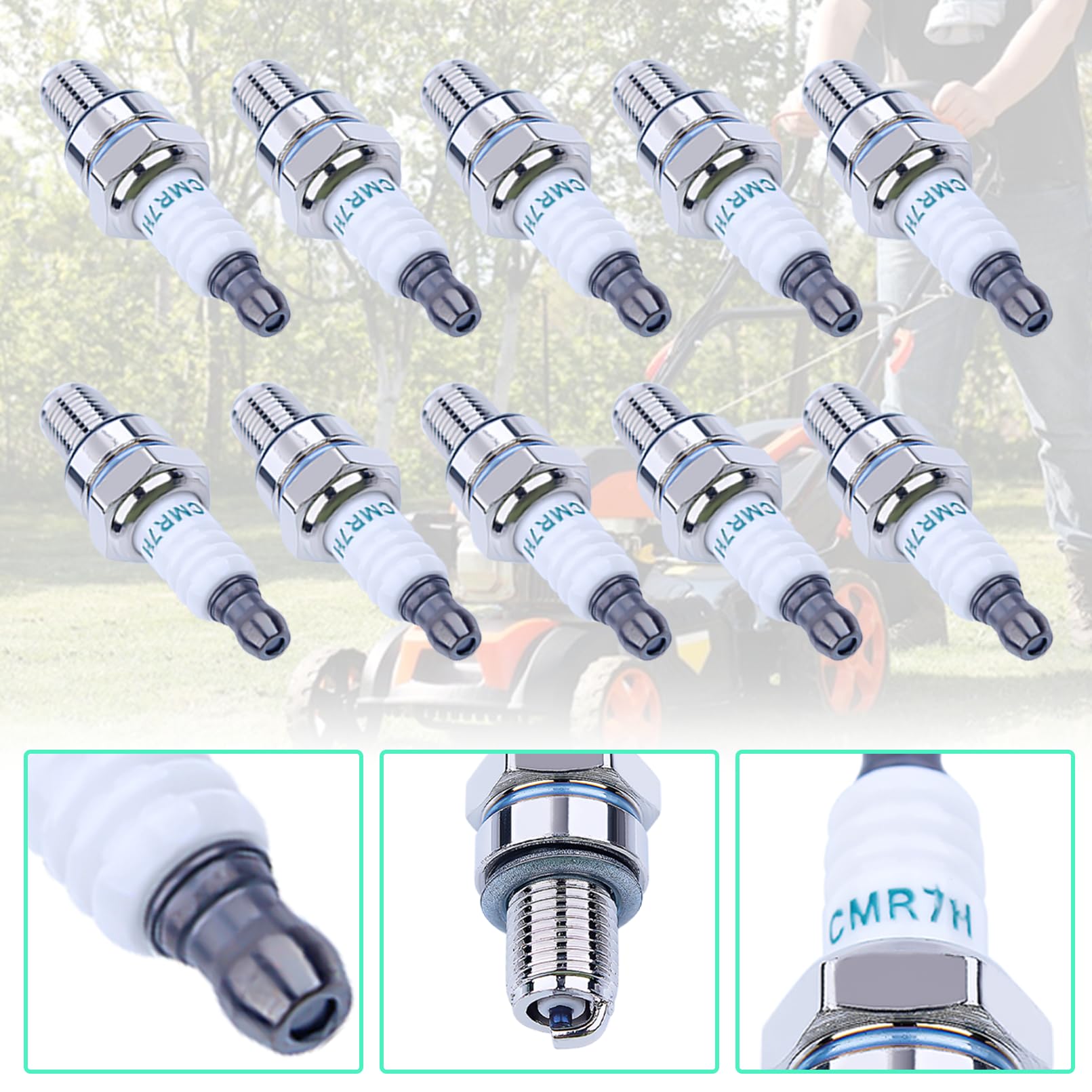 Adefol spark plug installed in a blower demonstrating improved starting
