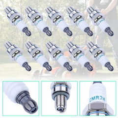 Adefol spark plug installed in a blower demonstrating improved starting
