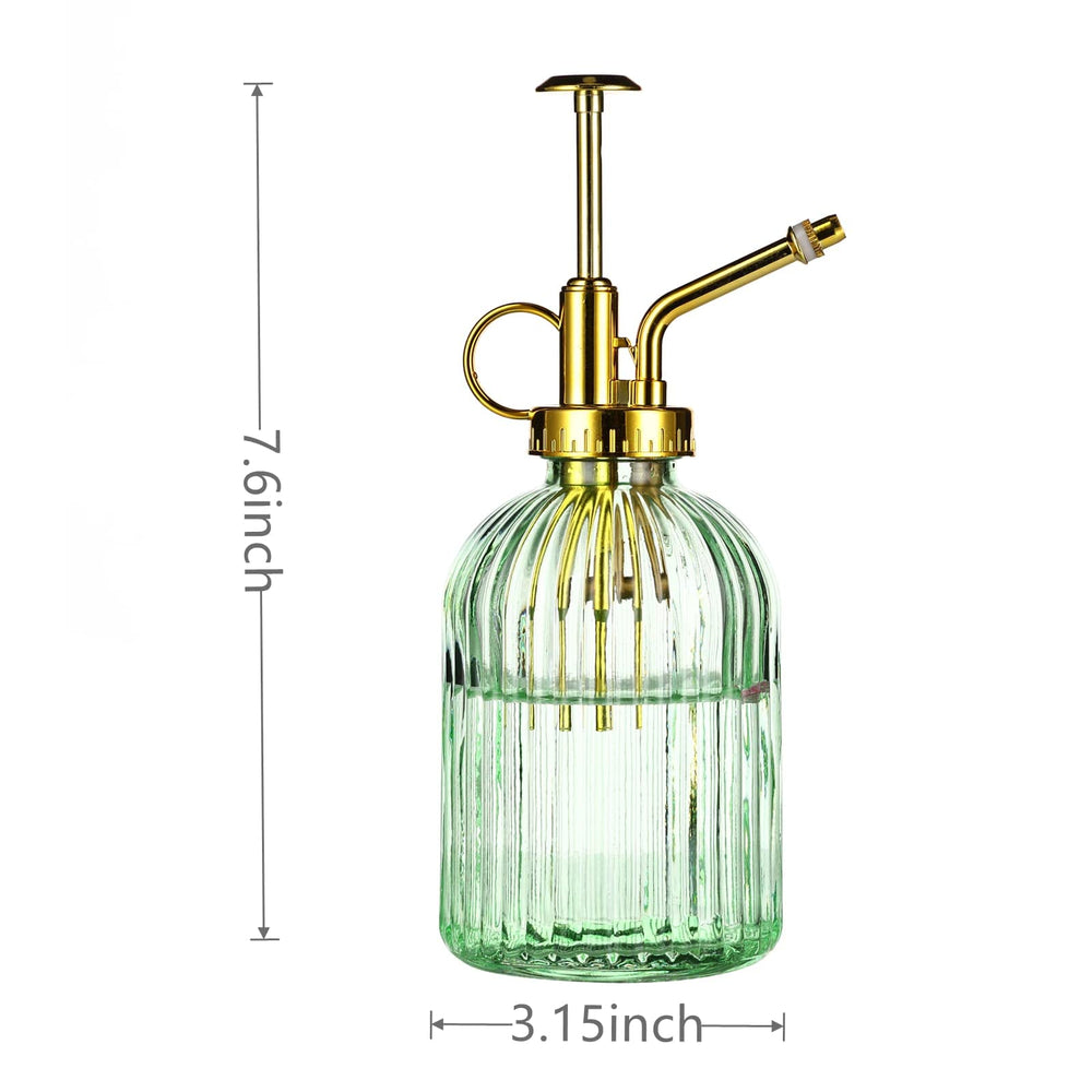 Aebor mister side profile with gold top pump showing ergonomic finger holder benefit