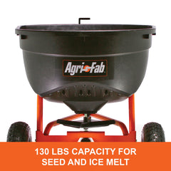 Agri-Fab poly hopper top view with open lid, easy fill and reduced refill time