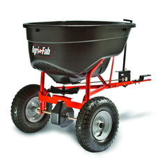 Agri-Fab front overview showing full spreader ready to tow, efficient large-capacity design