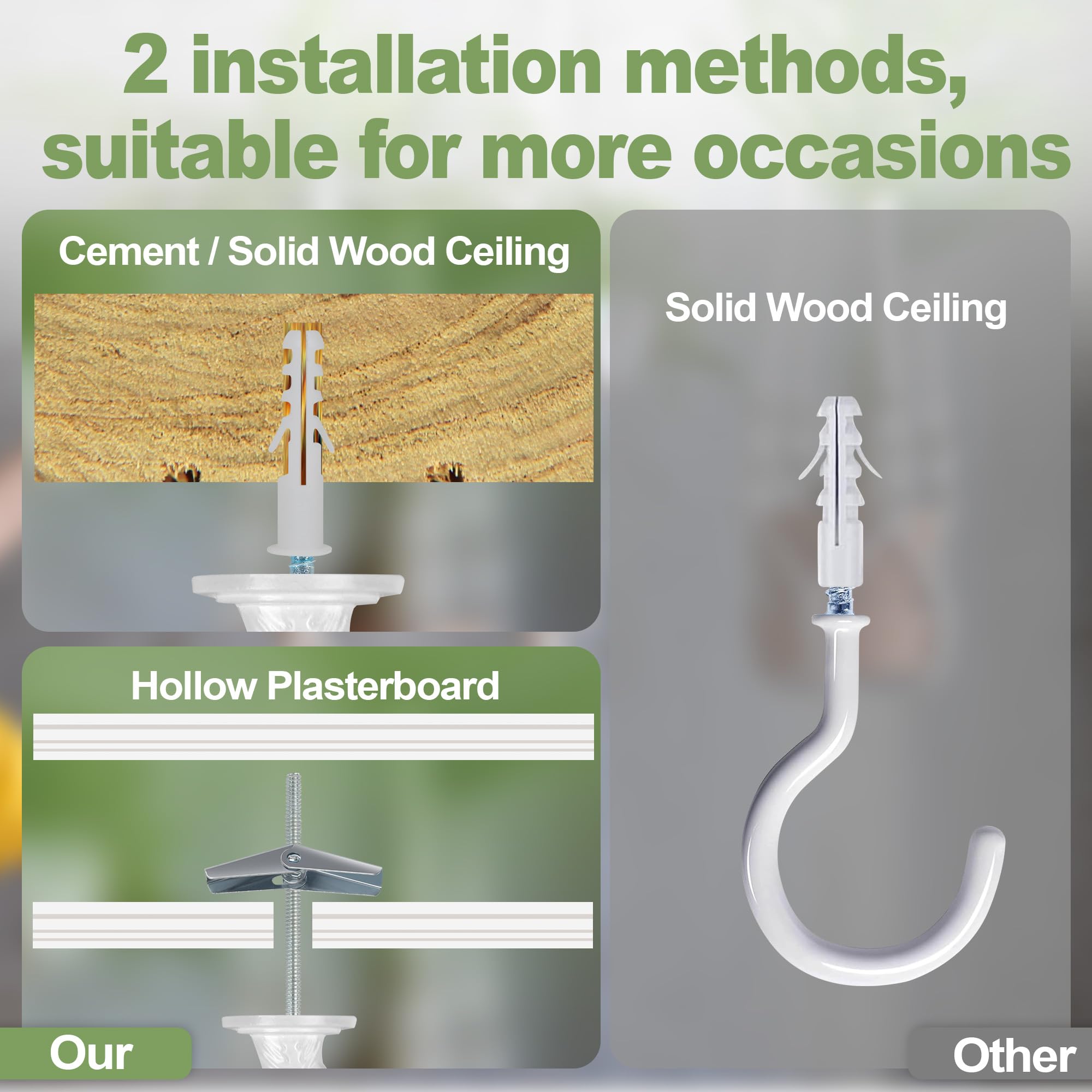 Aidoclip installed hanging plant showing secure interior use