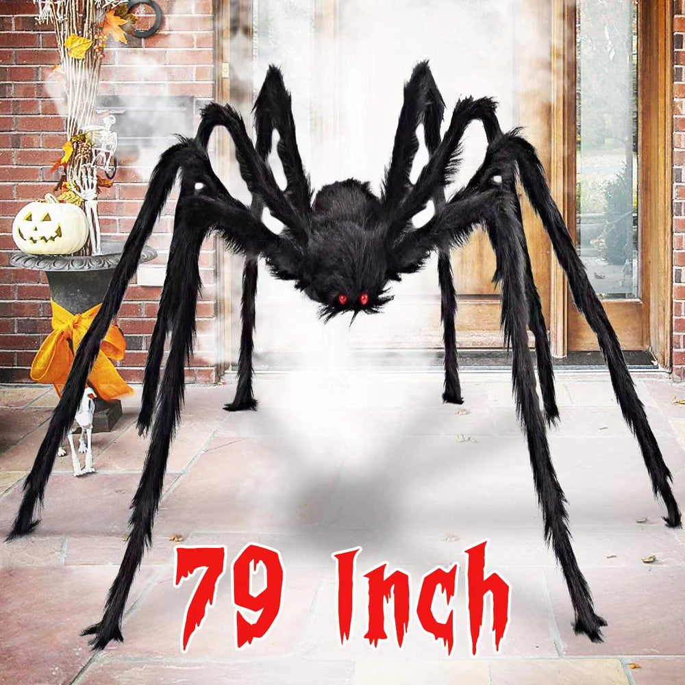 Aiduy giant spider front view showing full spooky silhouette and yard impact