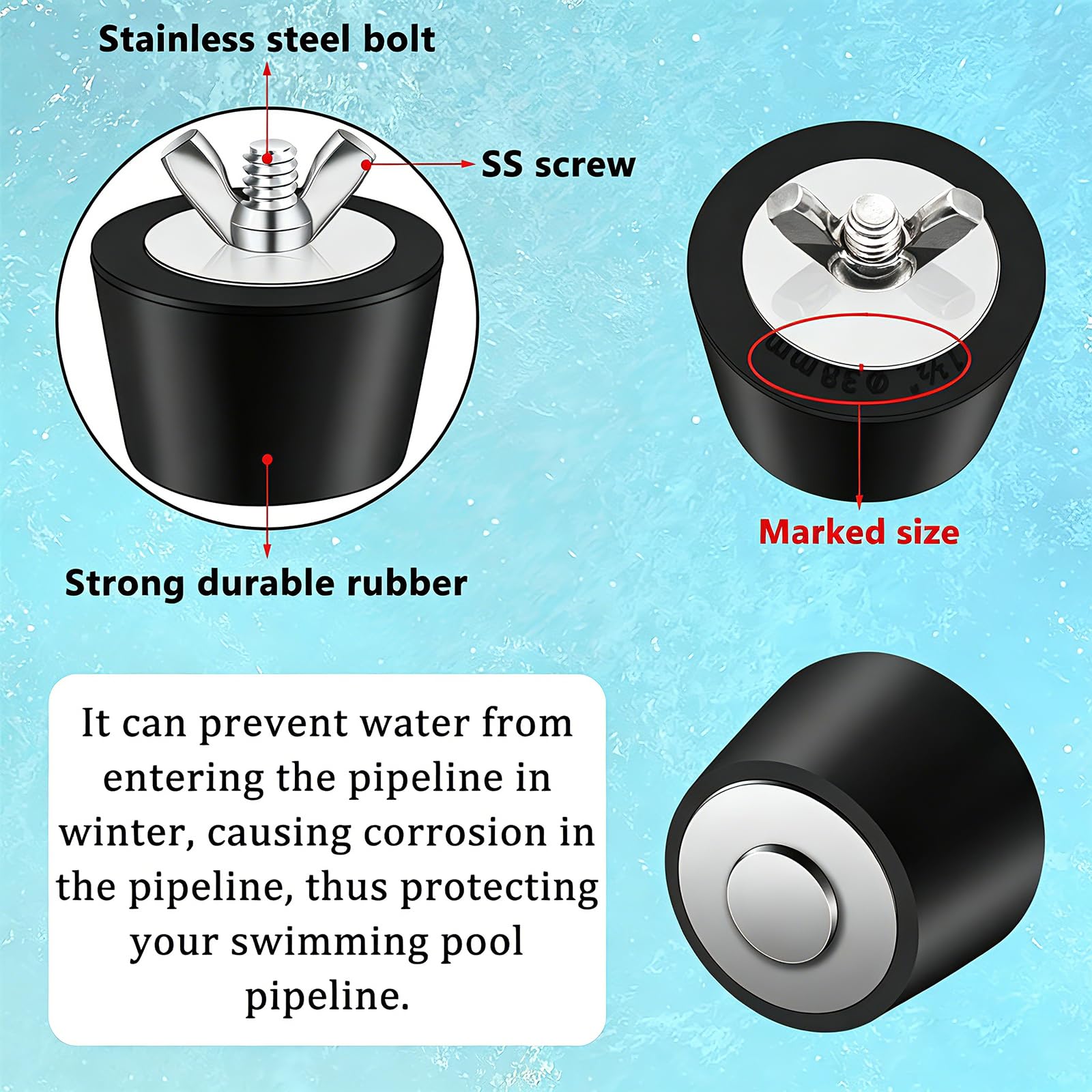 Aienxn close-up of rubber texture and stainless wing nut showing durability