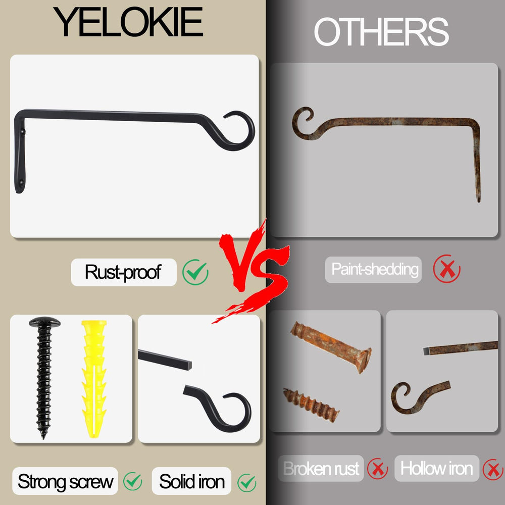 AILIN YELOKIE hook holding a large planter outdoors demonstrating 50 lb capacity