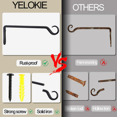 AILIN YELOKIE hook holding a large planter outdoors demonstrating 50 lb capacity