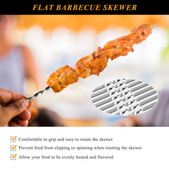 AIMEIKI skewers beside ruler showing 14.8-inch length for generous portioning