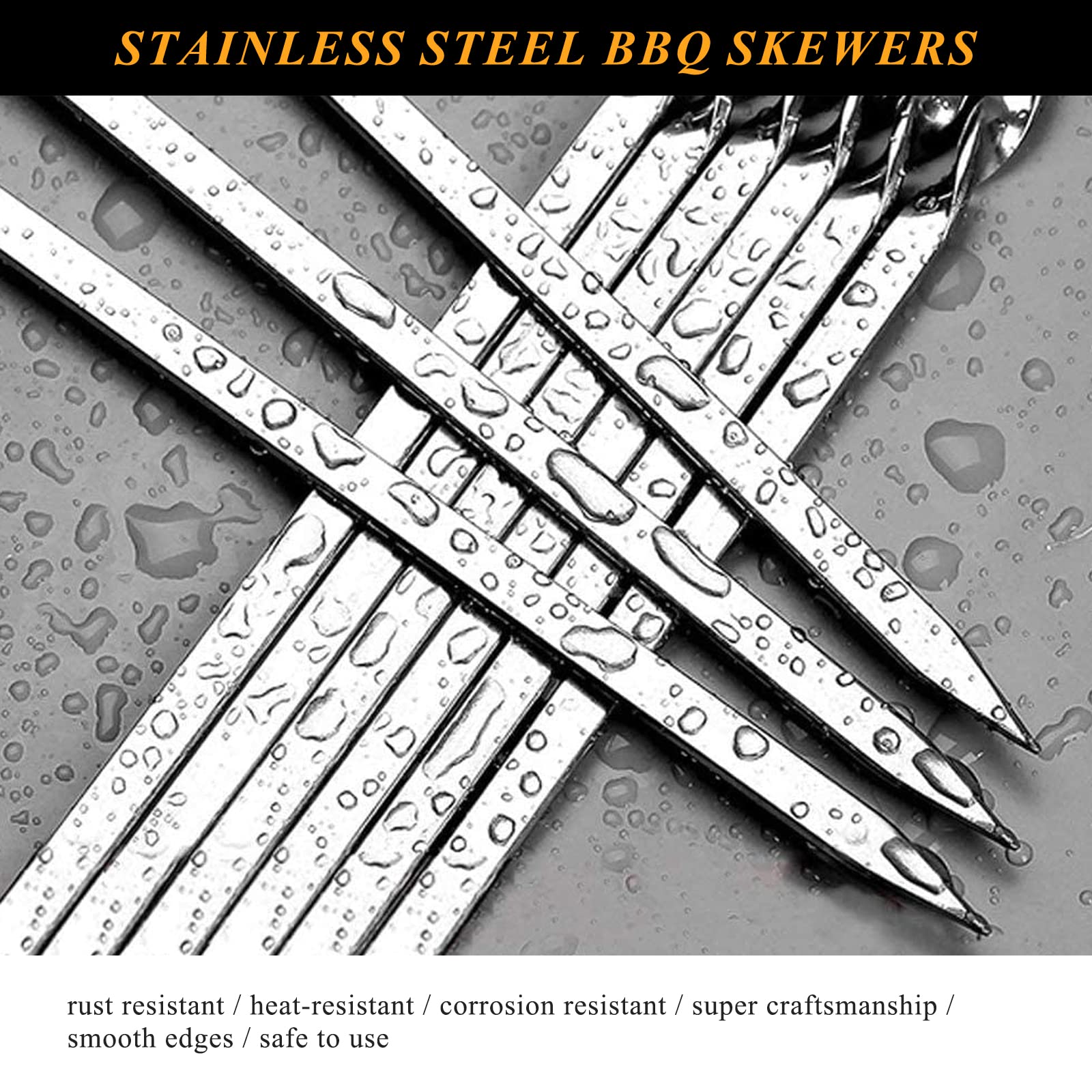 AIMEIKI skewers loaded on grill showing steady hold and even grilling benefit