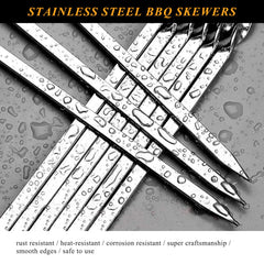 AIMEIKI skewers loaded on grill showing steady hold and even grilling benefit