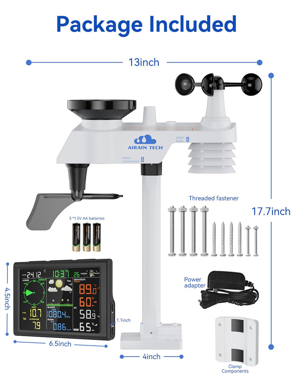 AIRAIN TECH lifestyle backyard setup showing practical use and local forecasting