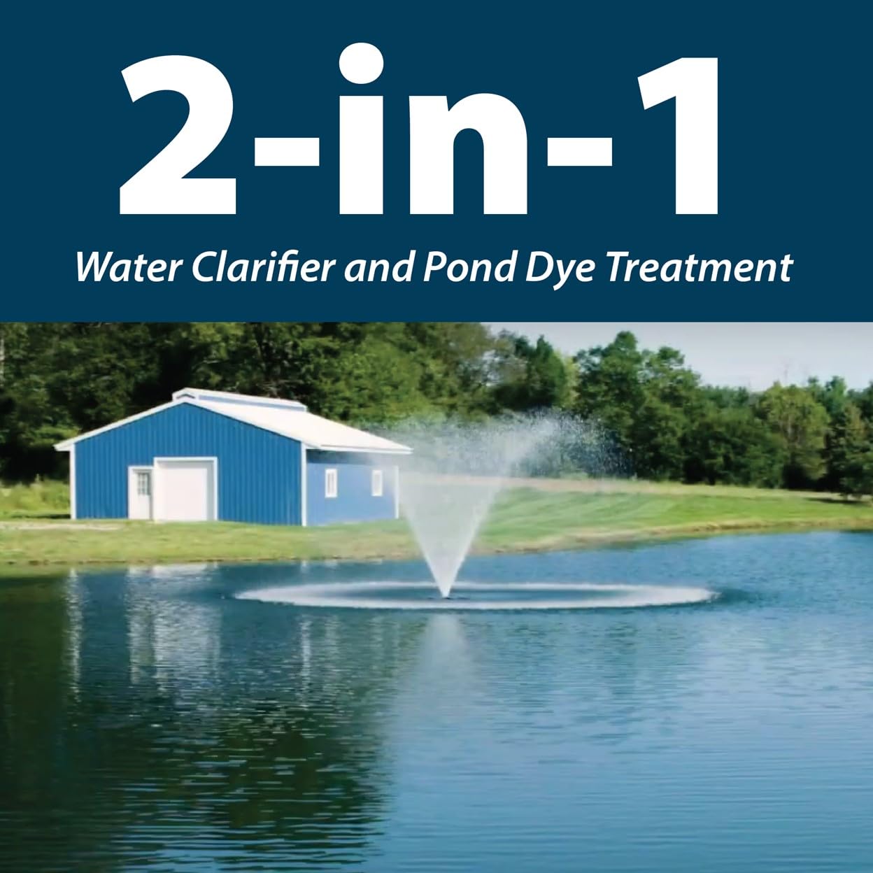 Side-by-side comparison of Airmax-treated and untreated pond water