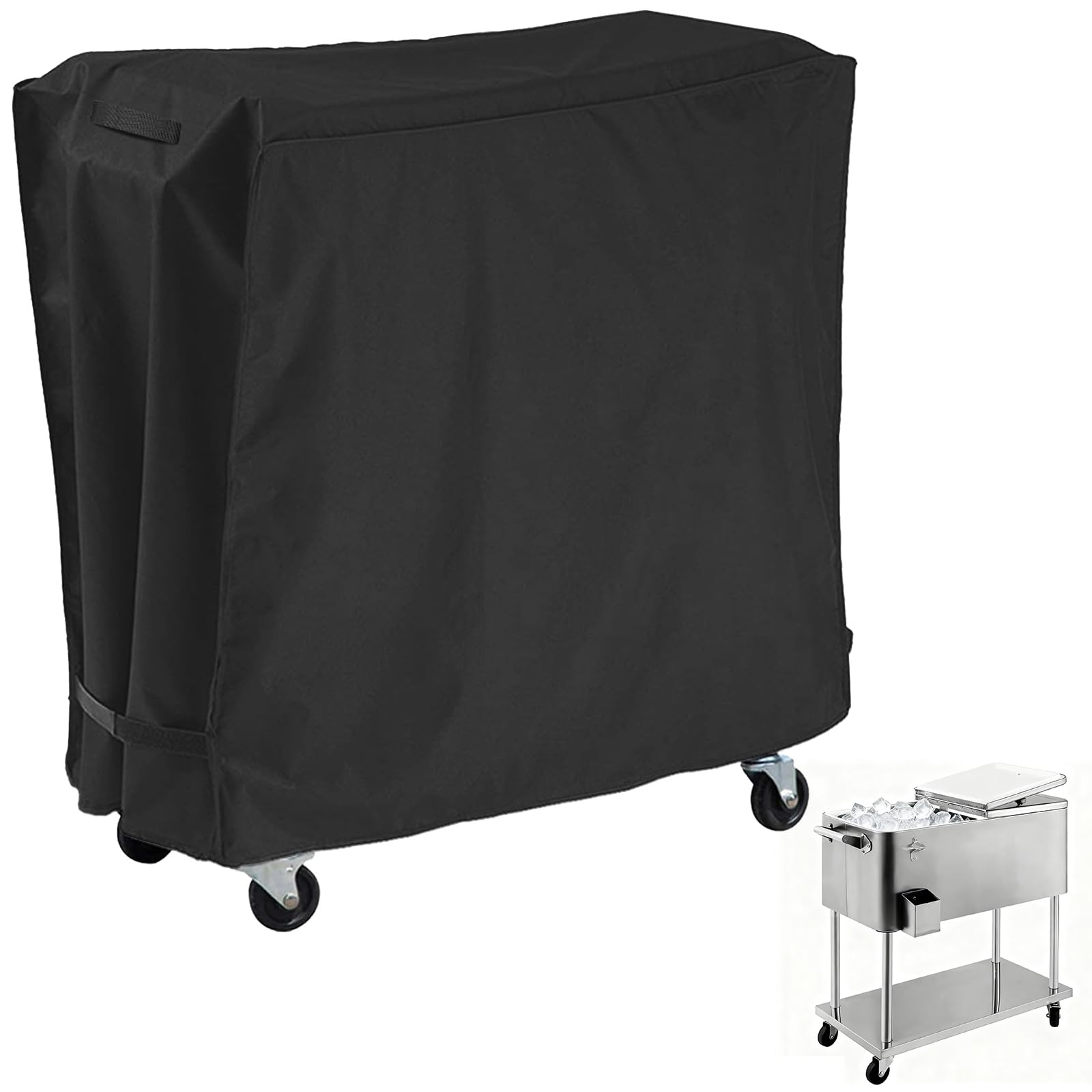 AKEfit front view of cover on rolling cooler protecting from weather