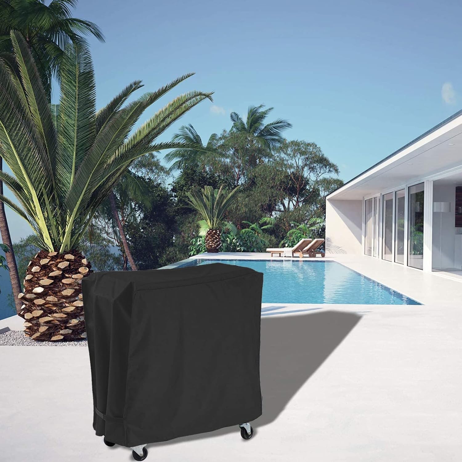 AKEfit cover on cooler cart in patio setting protecting against sun