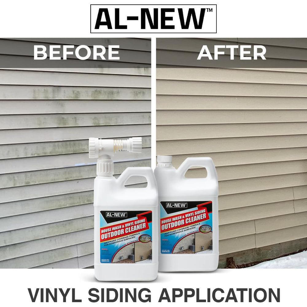 AL-NEW cleaned gutter and downspout illustrating debris removal benefit