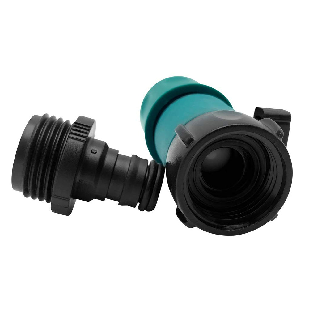 ALKARAMA size comparison beside garden hose showing scale and easy installation