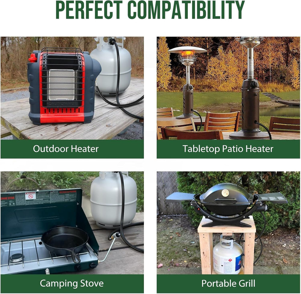 Alloxity adapter connected to Weber Q grill for extended runtime