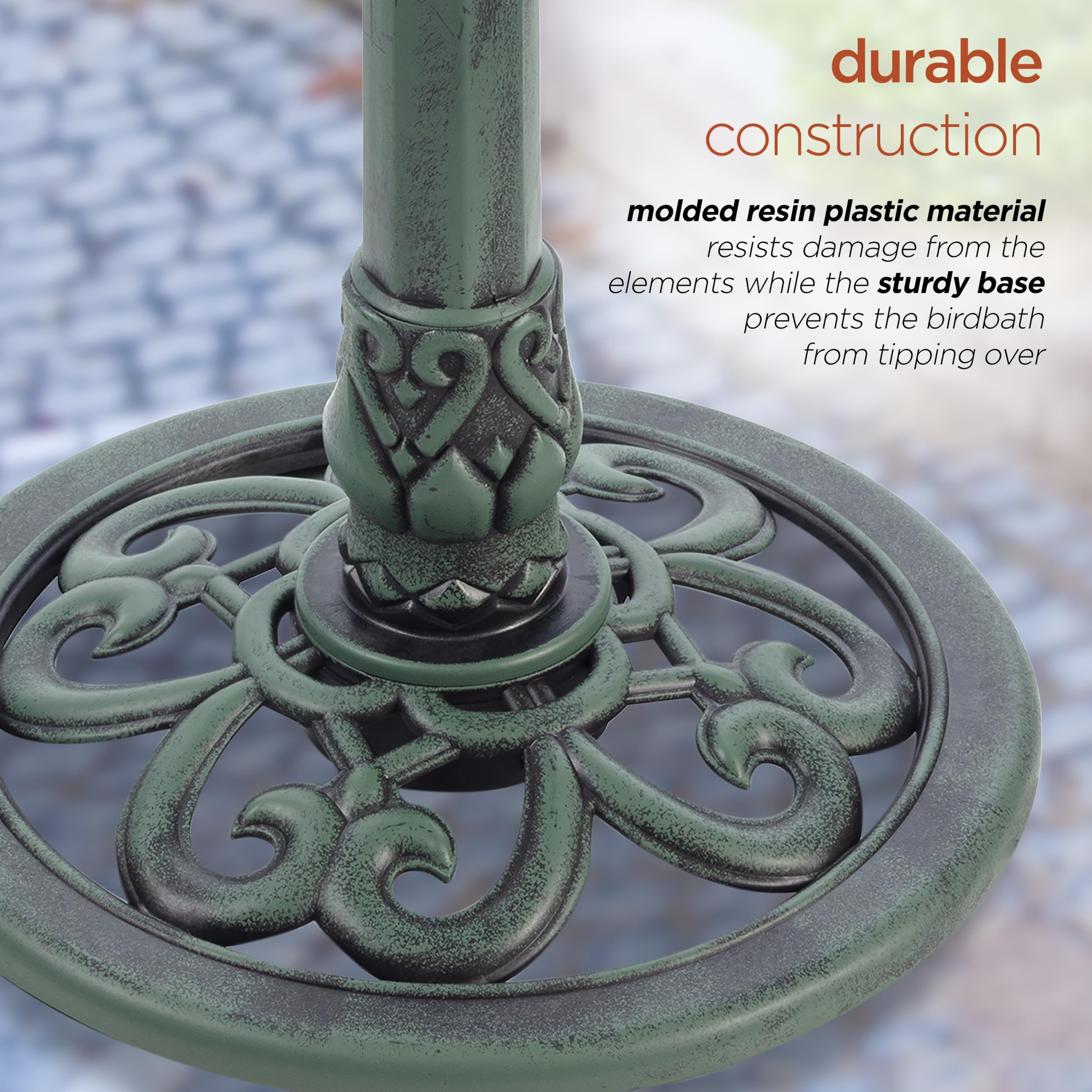Alpine Corporation texture and antique finish displaying durable weather-resistant surface