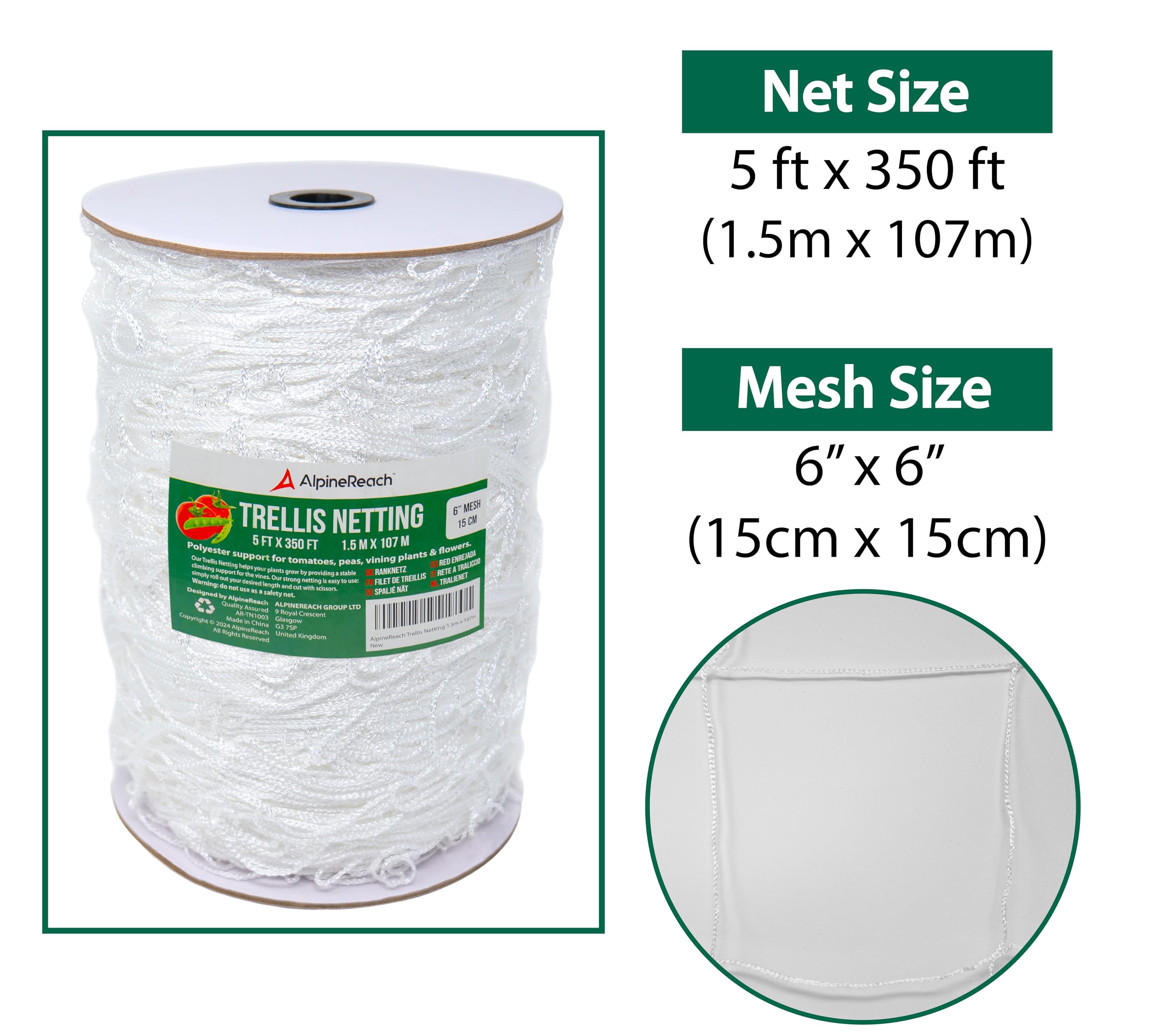 AlpineReach close-up of 6 inch mesh demonstrating durable support structure