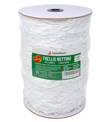 AlpineReach trellis netting roll showing full 5x350 ft size and coverage benefit