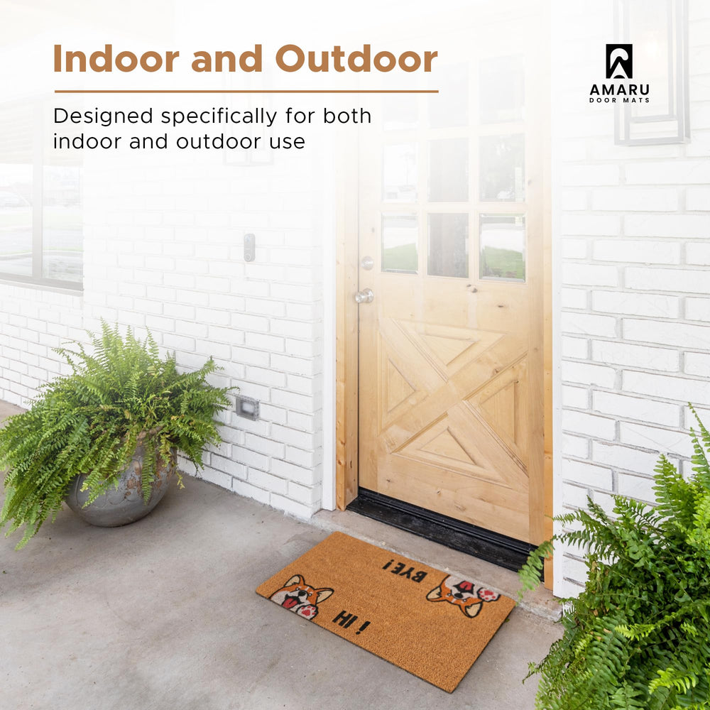 AMARU DOOR MATS in-use with shoes removing mud for cleaner floors benefit