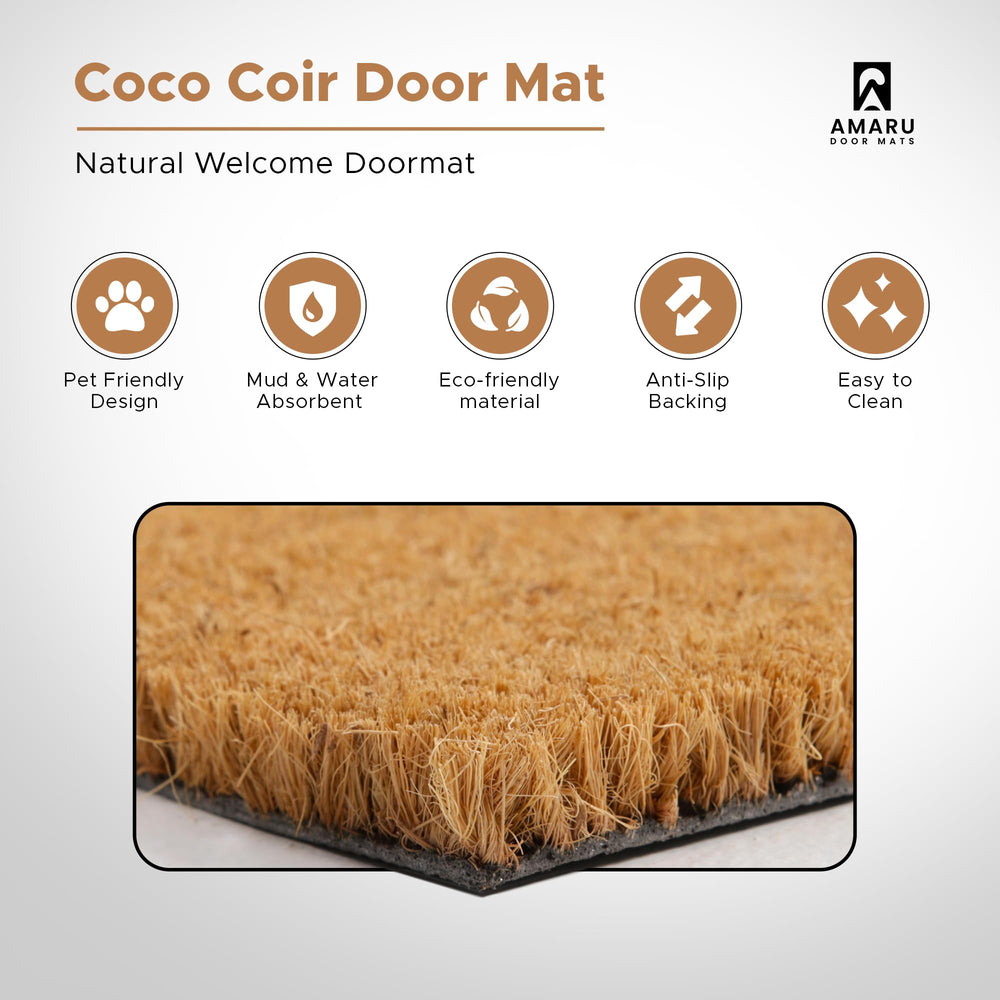 AMARU DOOR MATS non-slip backing detail showing secure grip and safety benefit