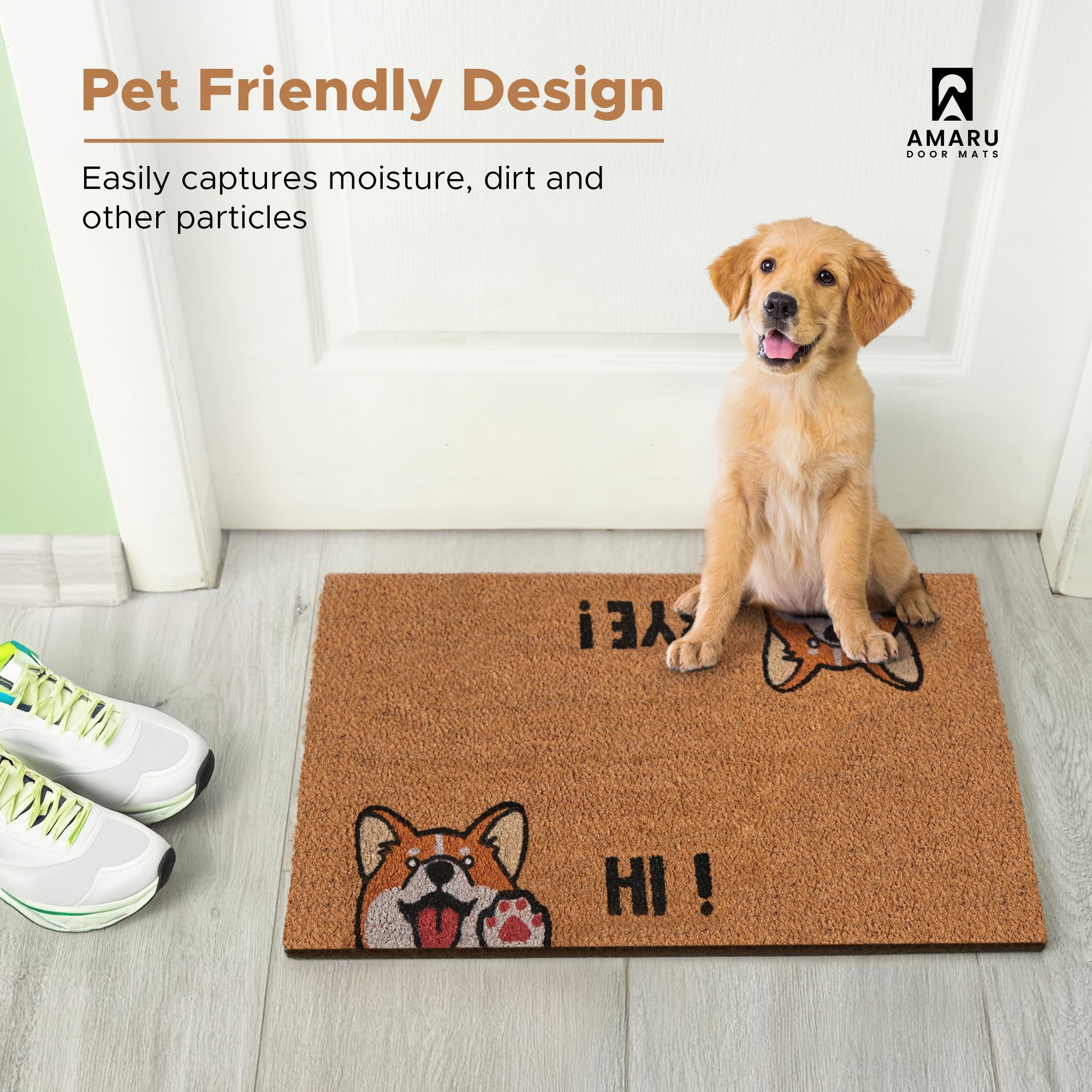 AMARU DOOR MATS lifestyle on porch enhancing curb appeal and welcoming visitors benefit