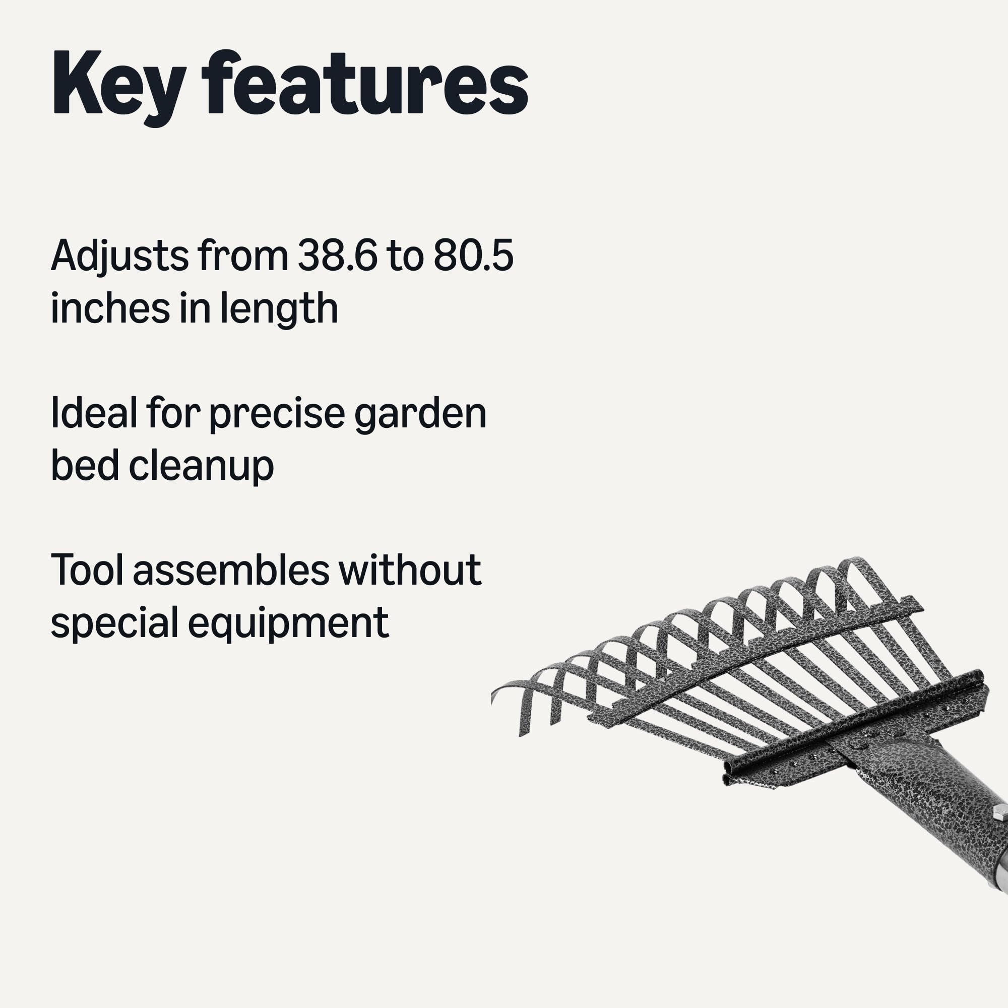 Amazon Basics handle detail highlighting steel telescoping shaft for reach and durability
