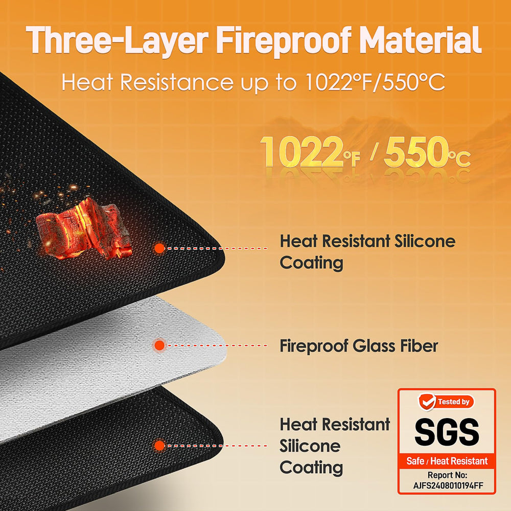 Amerbro close-up of fiberglass weave and silicone coating showing durability