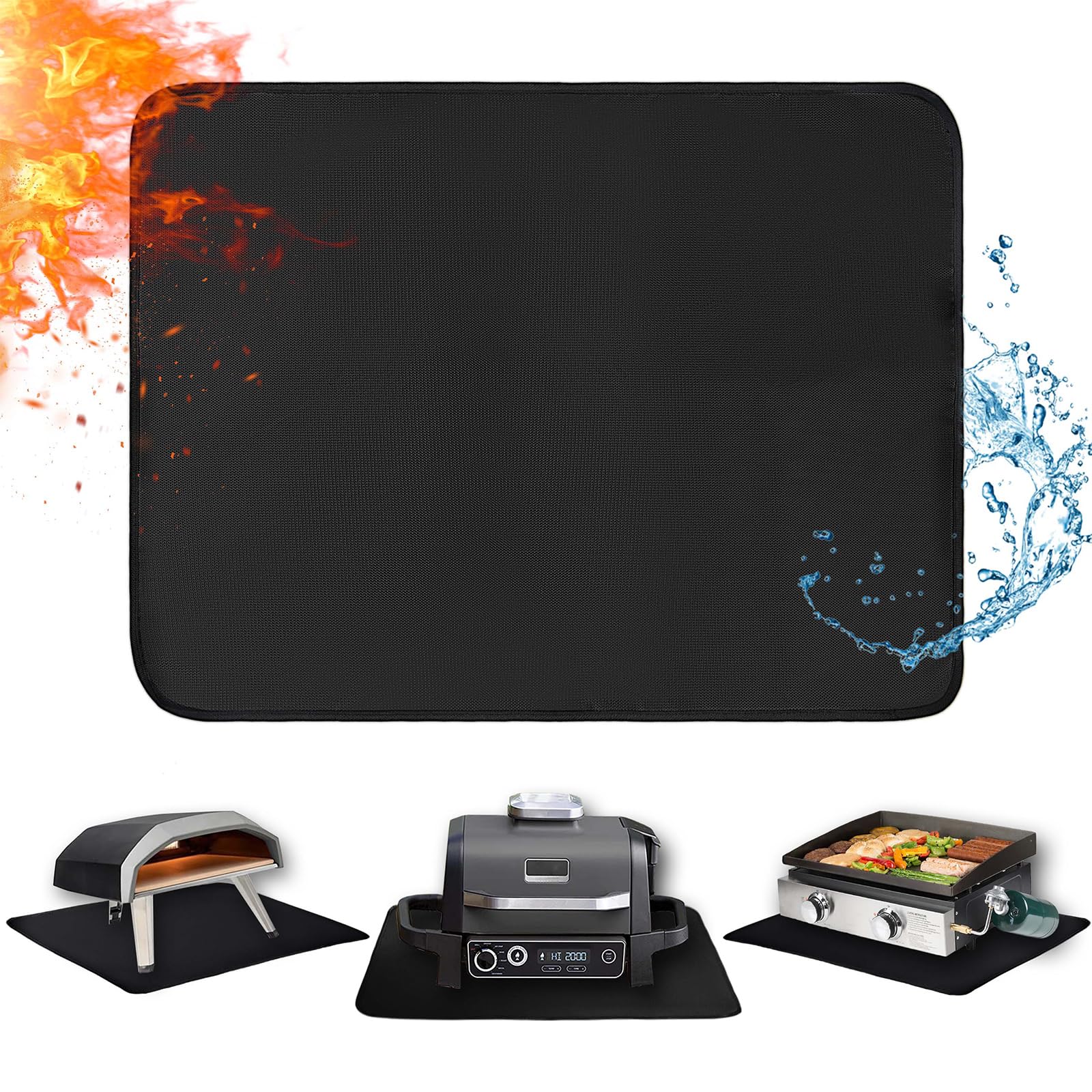 Amerbro front view of mat showing full 25x19.5 inch protection benefit
