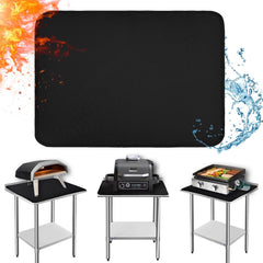 Amerbro front view of mat protecting tabletop, showing full coverage and protection