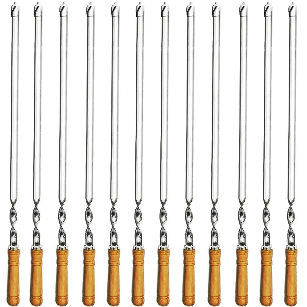 Amestar front view of 12-pack skewers showing complete set and packaging benefit