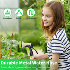 AMOOX 10-function spray nozzle front view showing ergonomic grip and control benefit